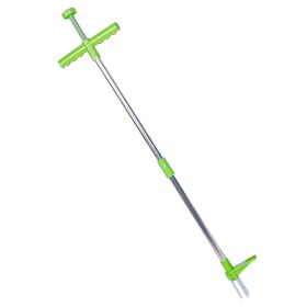 Weed Puller Twister Stand Up Root Removal Hand Tool 3 Claws Aluminum Grass Manual Remover 38.98in Long Handle with Foot Pedal