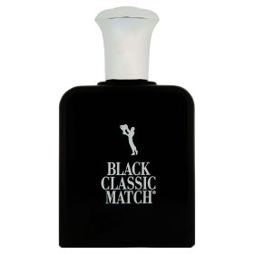 Parfums Belcam Black Classic Match Eau de Toilette, Cologne for Men, 2.5 Oz