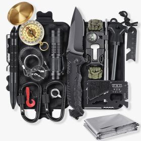 14in1 Outdoor Emergency Survival Gear Kit Camping Hiking Survival Gear Tools Kit Survival Gear And Equipment, Outdoor Fishing Hunting Camping Accessor