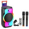 5 Core Karaoke Machine Bluetooth Portable Singing PA Speaker System w Cool DJ Light Support FM + TWS + USB + Memory Card + AUX + REC Party Speakers In