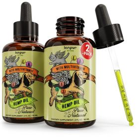 Hemp Oil for Dogs and Cats Calming Support Hemp Oil for All Breeds and Ages 2 Pack
