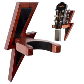 Guitar Holder Wall Mount Ash Wood Guitar Hanger Hook Stand Rack Mahogany Color