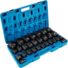 VEVOR Impact Socket Set 3/4 Inches 29 Piece Impact Sockets, 6-Point Sockets, Rugged Construction, CR-M0, 3/4 Inches Drive Socket Set Impact SAE 3/4 in