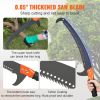 VEVOR Manual Pole Saw, 7.3-27 ft Extendable Tree Pruner, Sharp Steel Blade and Scissors High Branches Trimming, Branch Trimmer with Lightweight 8 Fibe
