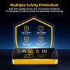 20000mAh Transparent Power Bank Portable Mini Phone Charger External Battery Pack with 3 Inbuilt Cables 4 Light Modes Digital Display Handle