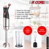 5 Core Handheld Blender 3 IN 1, Electric Hand Held Blenders 500W| Immersion 800ml Beaker & Whisk| 9 Speed Heavy Duty Stick, Stainless Steel Blades for