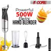 5 Core Handheld Blender 3 IN 1, Electric Hand Held Blenders 500W| Immersion 800ml Beaker & Whisk| 9 Speed Heavy Duty Stick, Stainless Steel Blades for