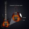 [Do Not Sell on Amazon] Glarry Flame Shaped H-H Pickup Electric Guitar Kit with 20W Electric Guitar AMP Bag Strap Picks Shake Cable Wrench Tool Sunset