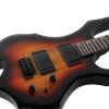 [Do Not Sell on Amazon] Glarry Flame Shaped H-H Pickup Electric Guitar Kit with 20W Electric Guitar AMP Bag Strap Picks Shake Cable Wrench Tool Sunset