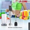 5 Core Handheld Blender 3 IN 1, Electric Hand Held Blenders 500W| Immersion 800ml Beaker & Whisk| 9 Speed Heavy Duty Stick, Stainless Steel Blades for