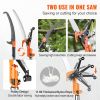 VEVOR Manual Pole Saw, 7.3-27 ft Extendable Tree Pruner, Sharp Steel Blade and Scissors High Branches Trimming, Branch Trimmer with Lightweight 8 Fibe