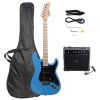 [Do Not Sell on Amazon]Glarry GST Stylish Electric Guitar Kit with Black Pickguard Sky Blue