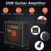 [Do Not Sell on Amazon] Glarry Flame Shaped H-H Pickup Electric Guitar Kit with 20W Electric Guitar AMP Bag Strap Picks Shake Cable Wrench Tool Sunset