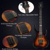 [Do Not Sell on Amazon] Glarry Flame Shaped H-H Pickup Electric Guitar Kit with 20W Electric Guitar AMP Bag Strap Picks Shake Cable Wrench Tool Sunset