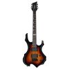 [Do Not Sell on Amazon] Glarry Flame Shaped H-H Pickup Electric Guitar Kit with 20W Electric Guitar AMP Bag Strap Picks Shake Cable Wrench Tool Sunset