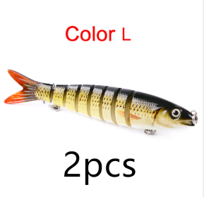 Pike Fishing Lures Artificial Multi Jointed Sections Hard Bait Trolling Pike Carp Fishing Tools (Option: 2PCS L)