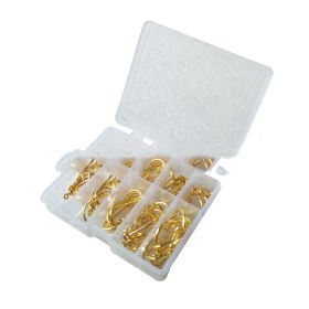 Boxed Fish Hook 100 Pieces Of Tube With Ise Ni 3-12 Barbed Hook, Holed Gold And Black Small Accessories (Option: Golden with holes)