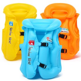 Swim Vest For Kids ; 4-12 Years Old Inflatable Swimming Floaties With Adjustable Safety Buckle & Dual Airbags For Boys Girls; Water Vest For Pool; Bea (Color: Orange, size: M (20KG-35KG))