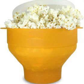 1pc Collapsible Silicone Microwave Popcorn Popper - Quick and Easy Way to Make Delicious Popcorn at Home (Color: Yellow)