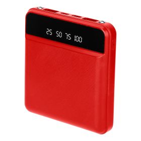 10000mAh Portable Power Bank Mini External Battery Pack Charger w/ Dual USB Ports (Color: Red)