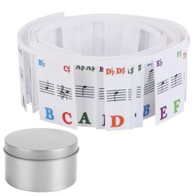 Piano Keyboard Stickers Removable Piano Key Labels PVC Piano Notes Guide without Glue for Beginners Kids (Type: 61Key)