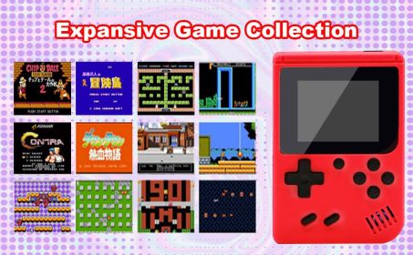 Handheld Game Console, Tiny Tendo 400 Games, Portable Retro Video Game Console, Tinytendo Handheld Console, 400 In 1 Game Console With Game Controller (Color: Blue)