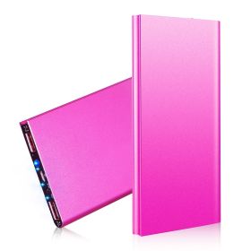 20000mAh Power Bank Ultra-thin External Battery Pack Phone Charger (Color: HotPink)