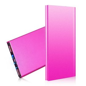 20000mAh Power Bank Ultra-thin External Battery Pack Phone Charger (Color: HotPink)