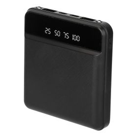 10000mAh Portable Power Bank Mini External Battery Pack Charger w/ Dual USB Ports (Color: Black)