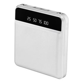 10000mAh Portable Power Bank Mini External Battery Pack Charger w/ Dual USB Ports (Color: White)