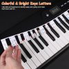 Piano Keyboard Stickers Removable Piano Key Labels PVC Piano Notes Guide without Glue for Beginners Kids
